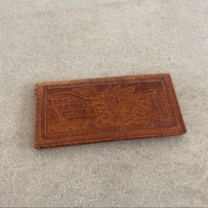 Vintage Southwestern Artisan Tooled Leather Wallet